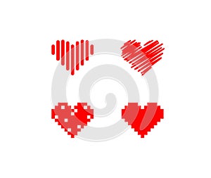 Red heart icons