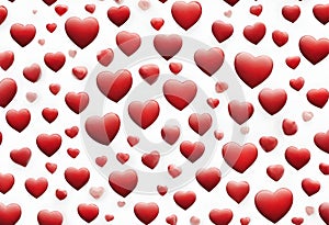 Red heart illustrated with details, isolated white background v22