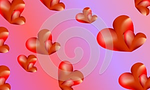 Red heart with light pink background photo