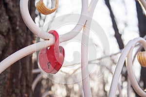 Red heart lock , valentine love symbol