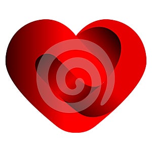 Red heart logo icon 3D