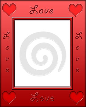 Red Heart Love Frame Border