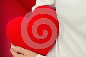 Red heart and love on hands - Valentine