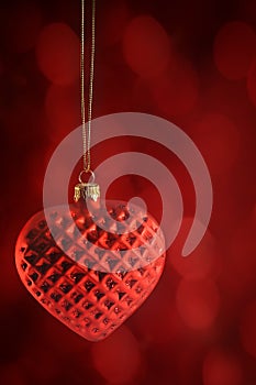 Red heart ornament hanging