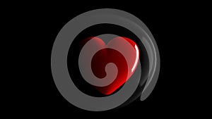 Red heart protected by bubbles