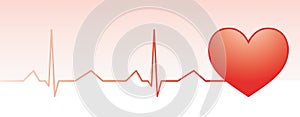 Red heart pulse monitor