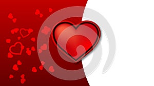 The red heart pulses into rhythm, and another red heart of different sizes dances against the background.