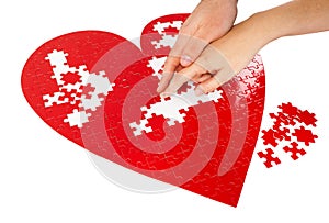 Red heart puzzles