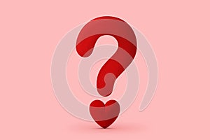 Red heart question mark - Concept of love issues