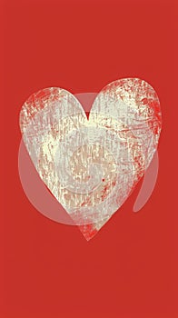 Red Heart on Red Background