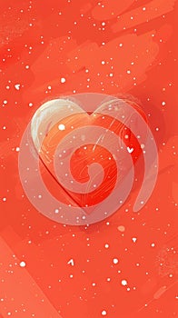 Red Heart on Red Background