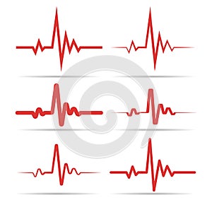 Red heart rhythm symbols