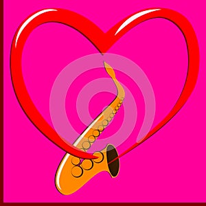 Red heart and Saxophone