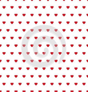 Red Heart seamless pattern on white background. Valentine celebration design. Love sign. Abstract concept