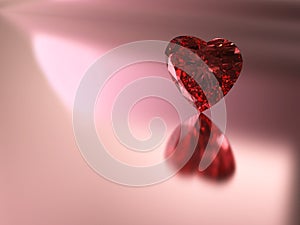Red heart shape diamond