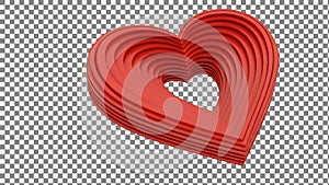 Red Heart Shape with Layered Design