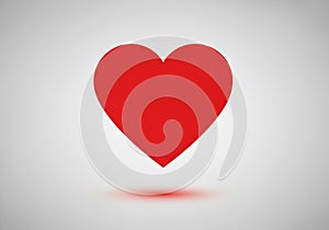 A red heart shape on a light gray background. The heart is