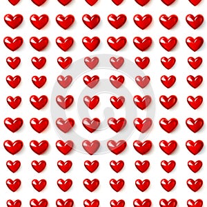 Red heart shaped balloons seamless pattern of love for Happy Mother or Valentine Day.