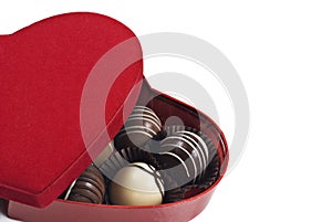 A Red heart shaped box of chocolates