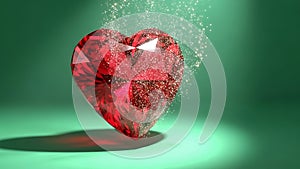 Red Heart-Shaped Gemstone