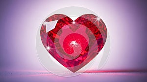 Red Heart-Shaped Gemstone