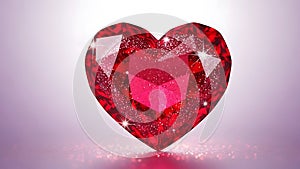 Red Heart-Shaped Gemstone