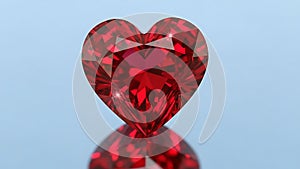 Red Heart-Shaped Gemstone