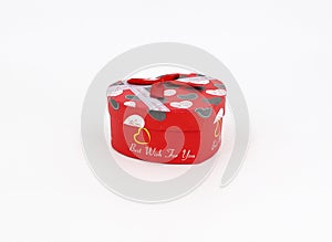 Red heart-shaped gift box