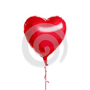 Red heart shaped helium balloon
