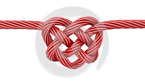 Red heart shaped knot