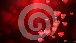 Red Heart shaped and particles for Valentine\'s day, Valentine\'s day abstract background