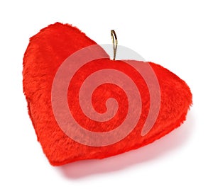Red heart shaped pillow