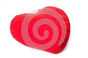Red heart shaped pillow