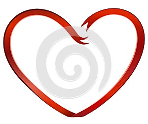 Red heart shaped ribbon