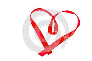 Red heart shaped ribbon