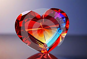 Red heart shaped ruby illustration