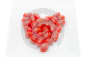 Red heart shaped tomatoes