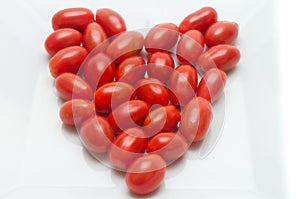 Red heart shaped tomatoes