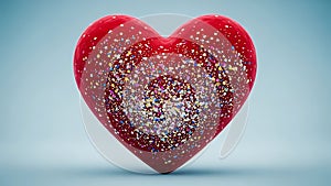 Red Heart with Sparkles