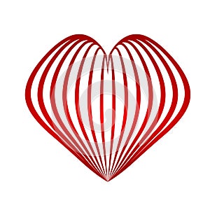 red heart stipped craft symbol love
