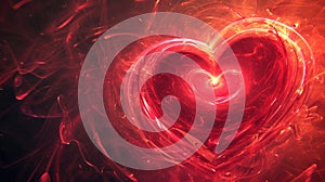 Red heart symbol made of Time Loop. Generative AI