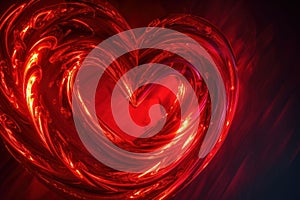 Red heart symbol made of Time Loop. Generative AI