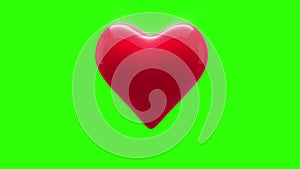 Red heart thumping on green background