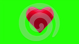 Red heart thumping on green background