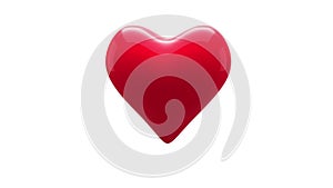 Red heart thumping on white background