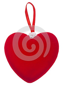 Red heart to the celebration isolated on a white background close-up