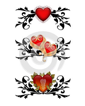 Red Heart tribal Design elements