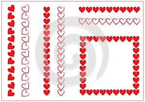 Red Heart valentine border set