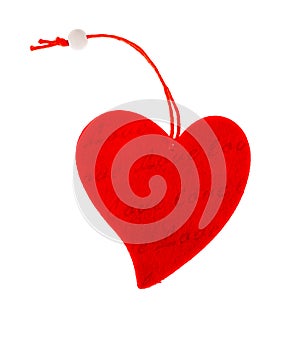 Red heart on a white background