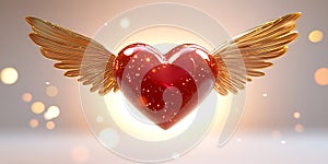 Red Heart Wings Love Image